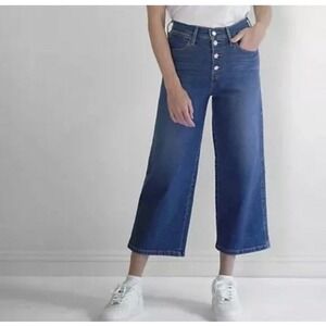 Levi's Womens Mile High Cropped Wide Leg Jeans Size 28x27 Button Fly Stretch